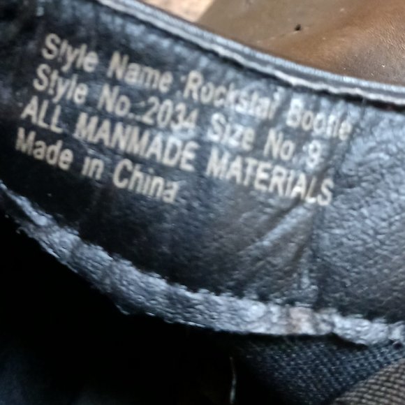 Seven7 Black Faux Leather Rockstar Silver Star Booties Ankle Boots  Size 9 - Picture 9 of 10